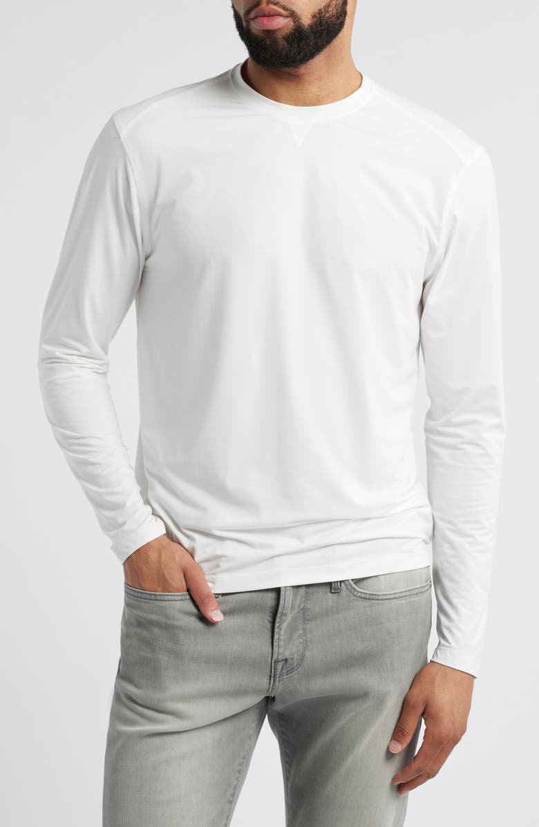 johnnie-O Basin Long Sleeve Performance T-Shirt, Main, color, White