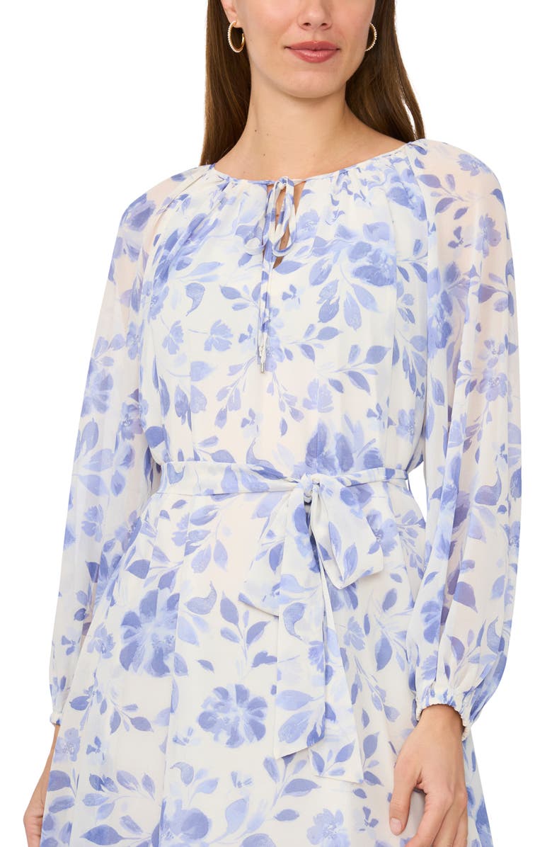 Parker Floral Balloon Sleeve Shift Minidress, Alternate, color, New Ivory