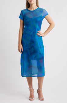Chelsea28 Printed Mesh Midi Dress
