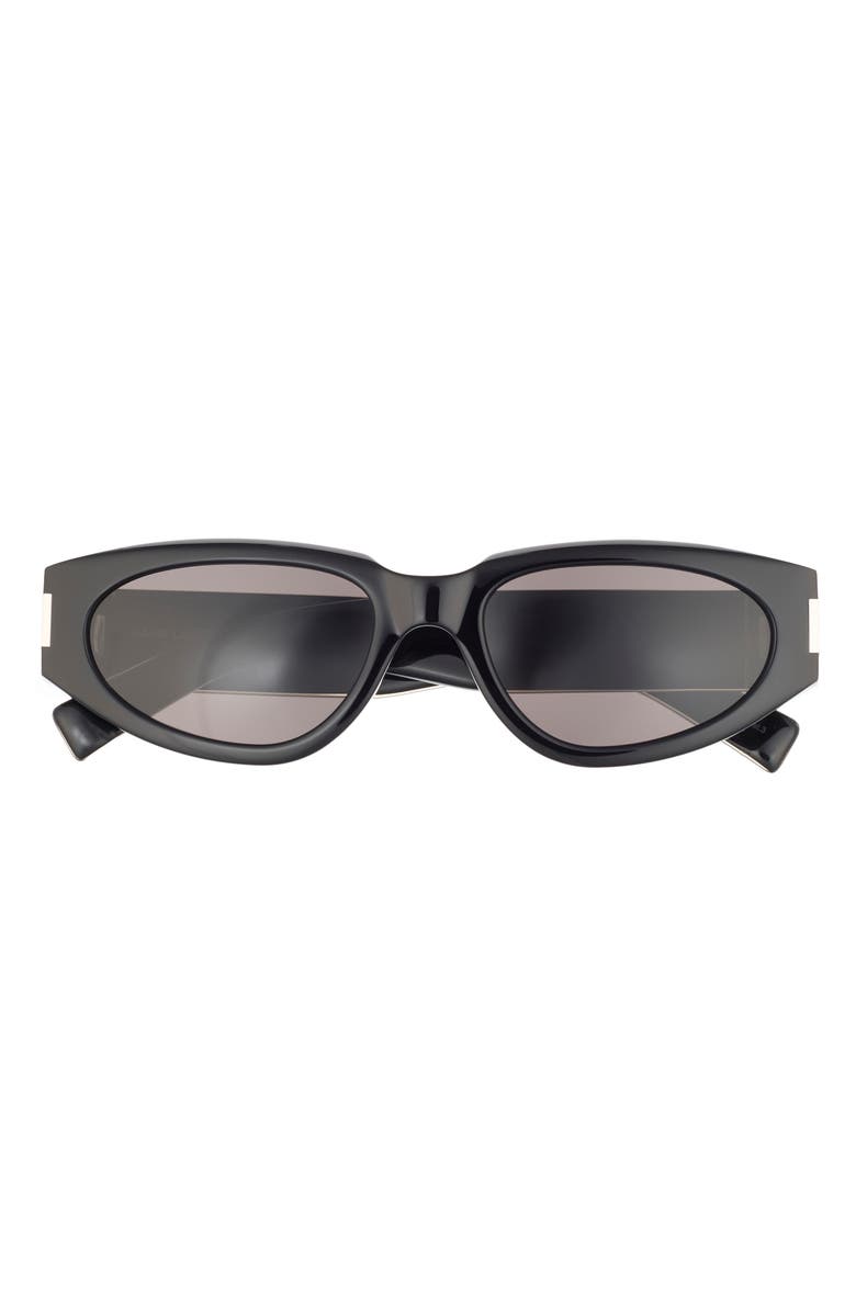 Saint Laurent Cat Eye Sunglasses, Main, color, Black Black Grey