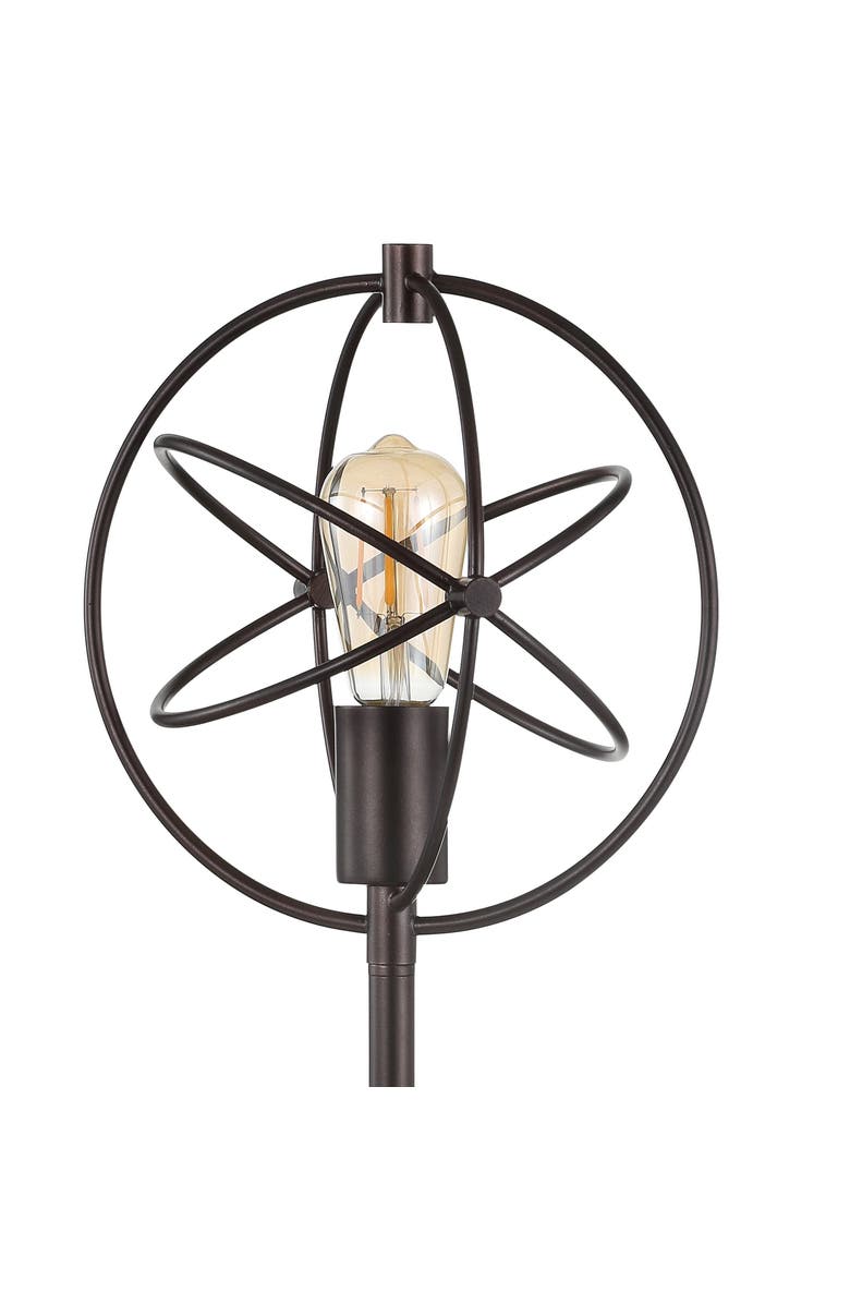 JONATHAN Y Atomic Edison Bulb Metal/Marble Modern LED Table Lamp, Alternate, color, Oil Rubbed Bronze/White