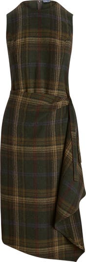 Polo Ralph Lauren Plaid Sleeveless Wool Blend Faux Wrap Polo Ralph Lauren Plaid Sleeveless Wool Blend Faux Wrap