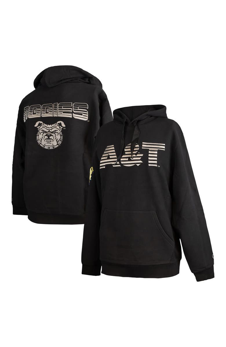 FISLL Men's FISLL Black North Carolina A&T Aggies Puff Print Sliced Pullover Hoodie, Main, color, Black