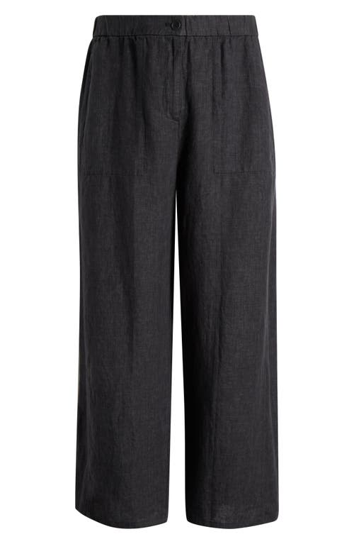 EILEEN FISHER EILEEN FISHER WIDE LEG ORGANIC LINEN ANKLE PANTS