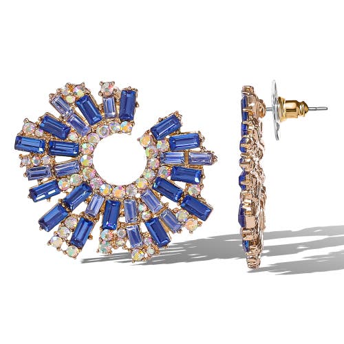 Jessica Simpson Fashion Earrings With Crystal In Blue