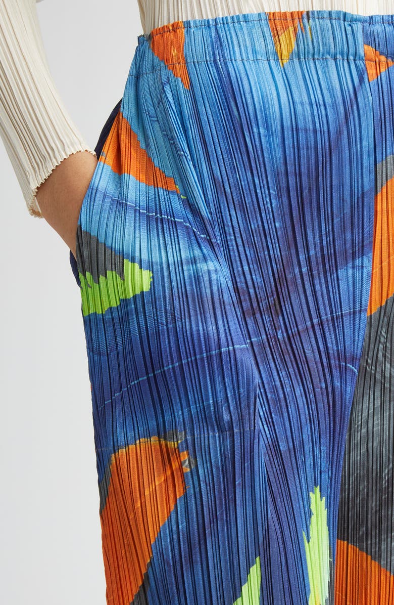 Pleats Please Issey Miyake Carnival Pleated Wide Leg Pants, Alternate, color, Gray