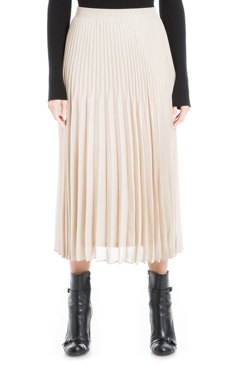 MAX STUDIO Graduated Pleated Midi Skirt, Main, color,