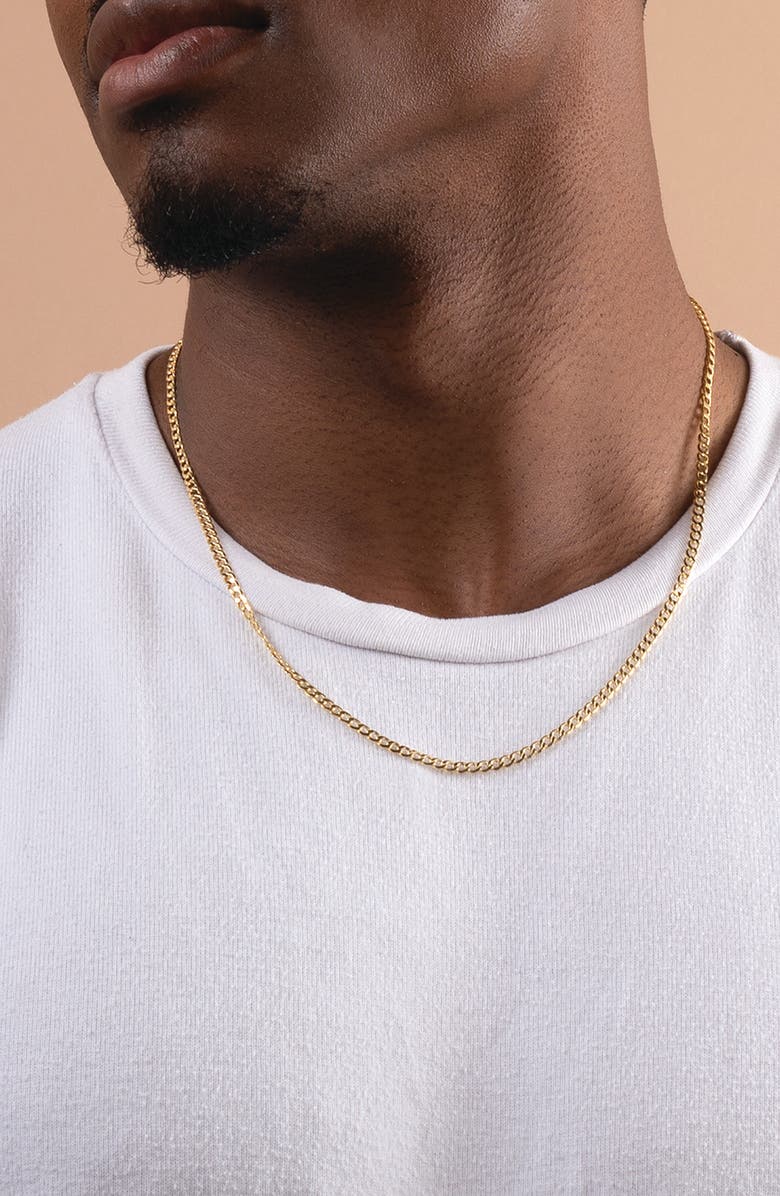 BEST SILVER 14K Yellow Gold 8mm Cuban Chain Necklace, Alternate, color, Gold