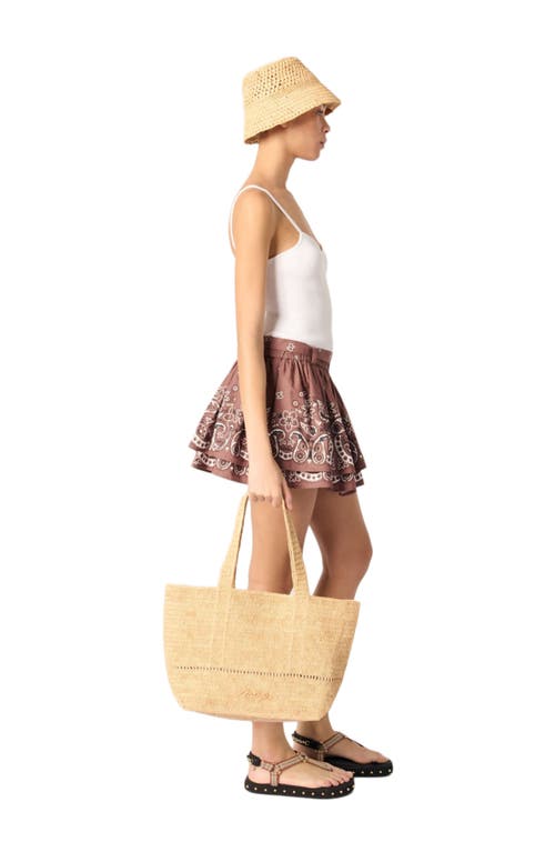 Maje Print Mini Skirt With Rhinestones