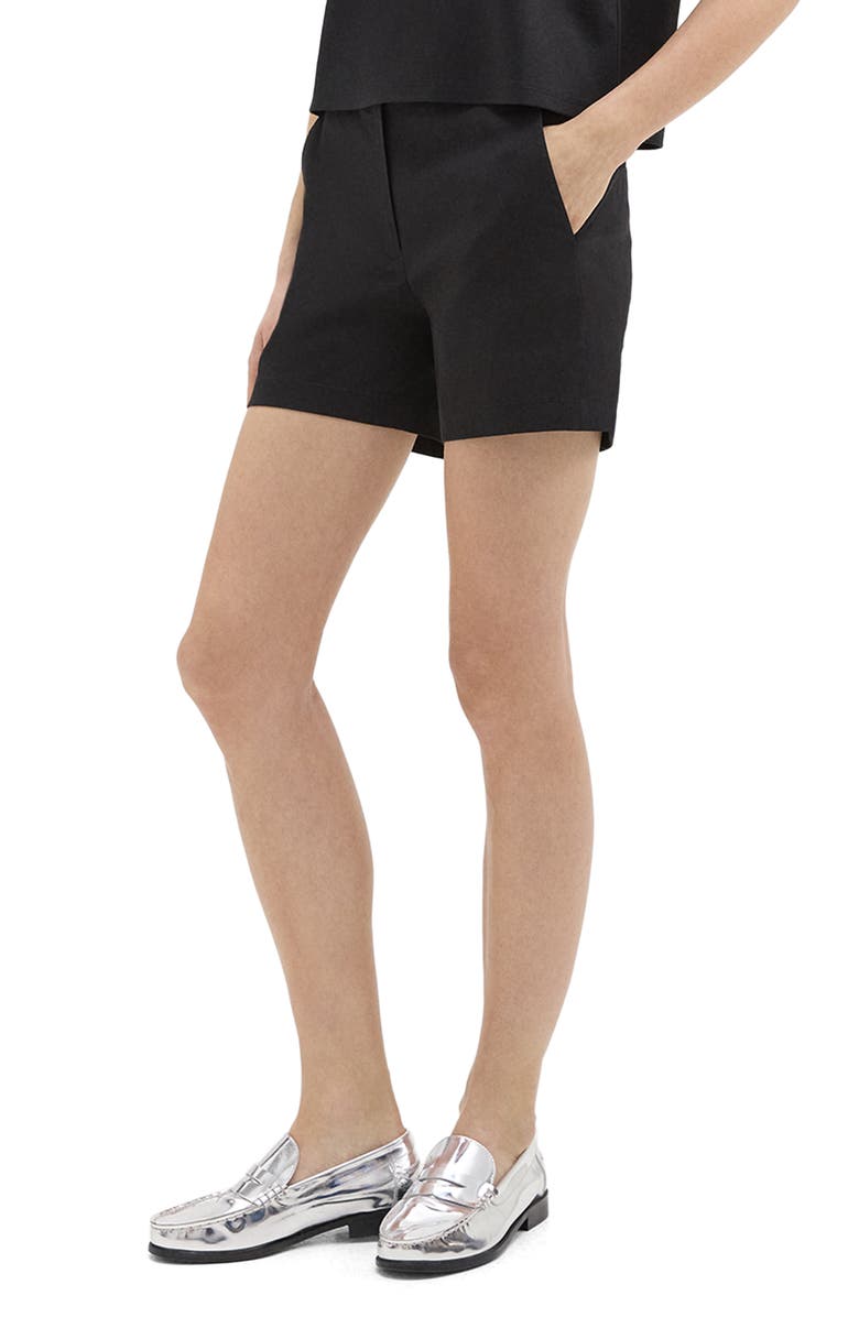 Theory Good Tab Waist Linen Blend Shorts, Alternate, color, 