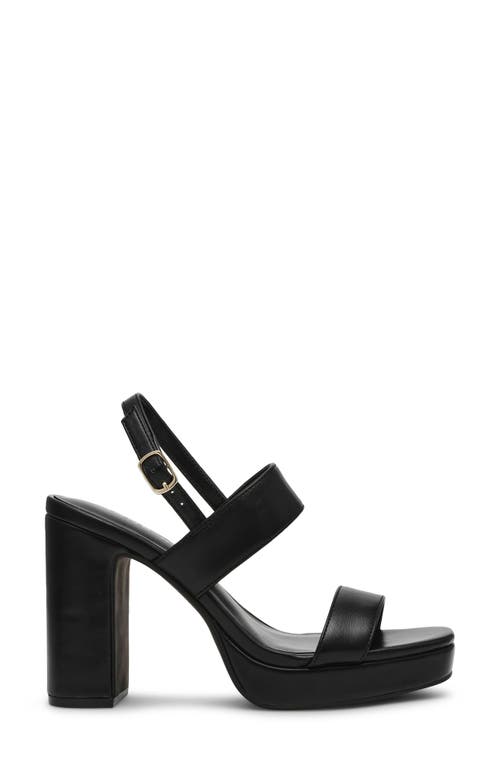Anne Klein Zaya Slingback Platform Sandal In Black Smooth