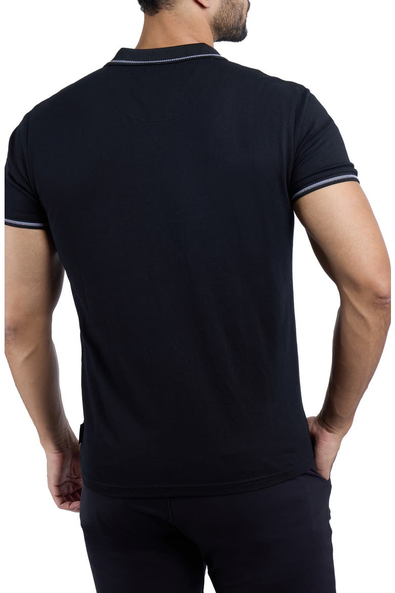 Jacquard Polo, Alternate, color, BLACK/ WHITE