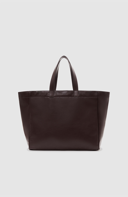 Anine Bing Large Rio Logo-plaque Leather Tote Bag In Brown