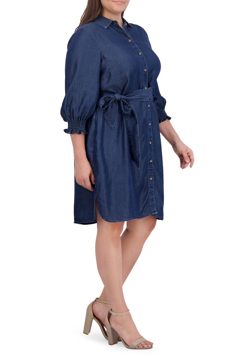 Foxcroft Abby Belted Long Sleeve Shirtdress, Alternate, color,