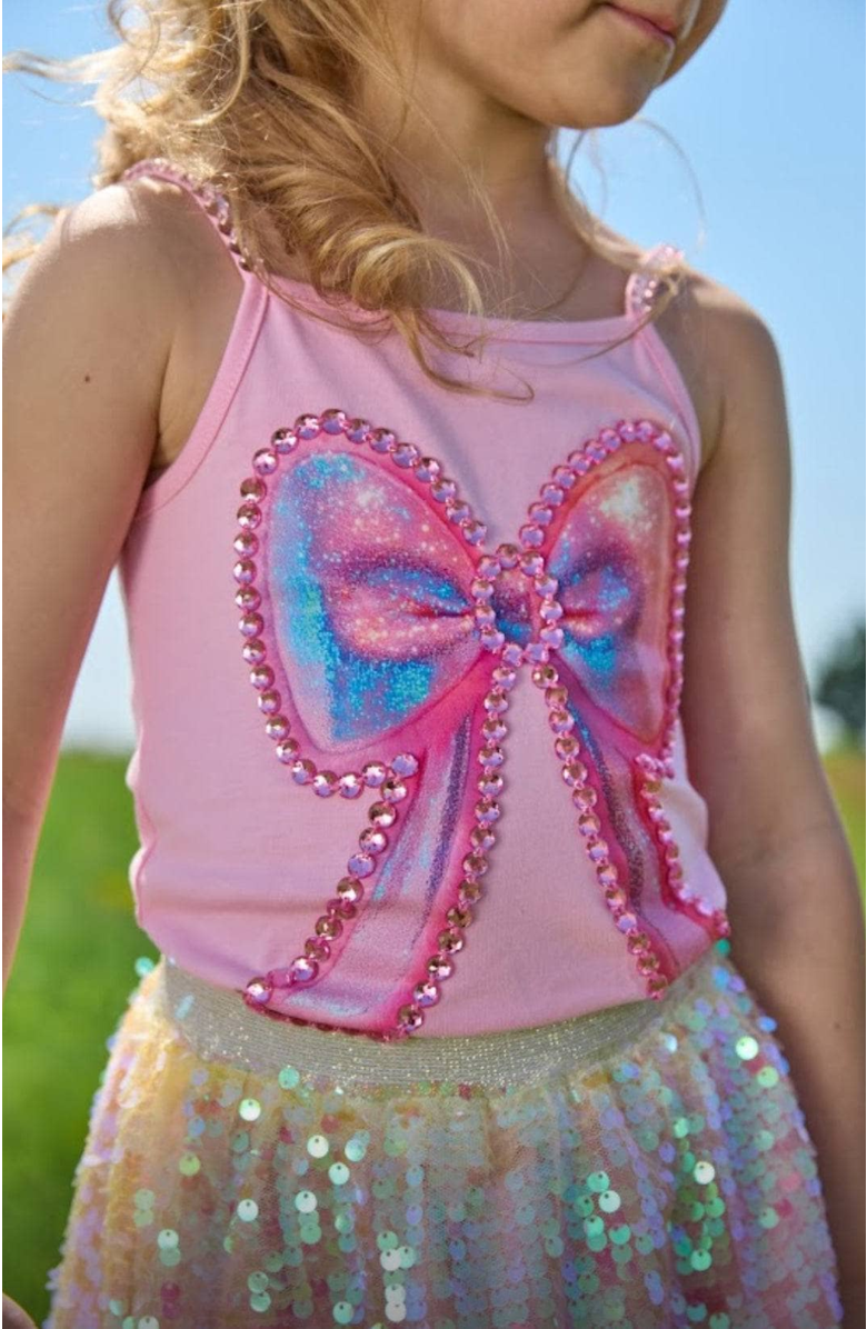 Lola + The Boys Pretty in Bow Tank Top, Alternate, color, Pink