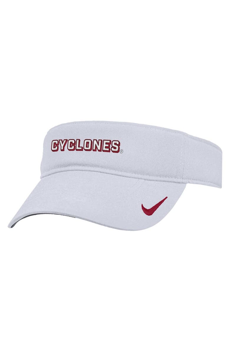Nike Men's Nike White Iowa State Cyclones 2025 On-Field Ace Performance Adjustable Visor, Main, color, White