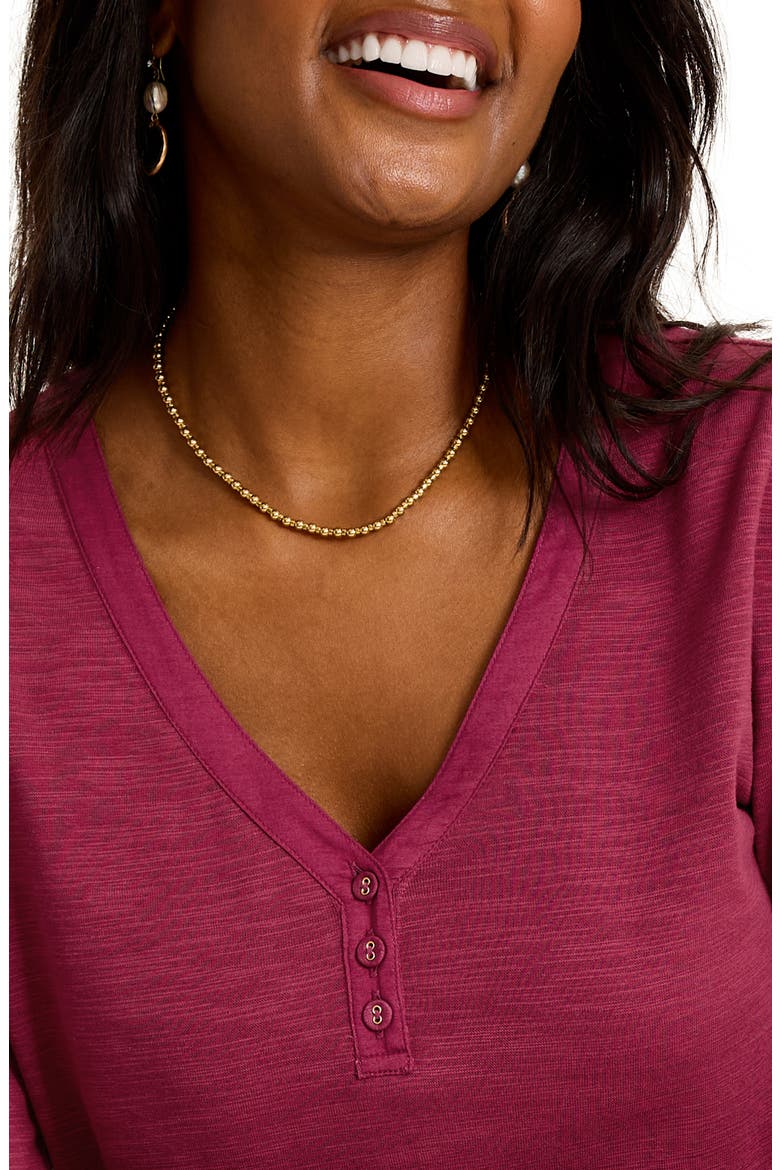 Ashby Stretch Cotton Slub Henley Top, Alternate, color, SANTA ANA