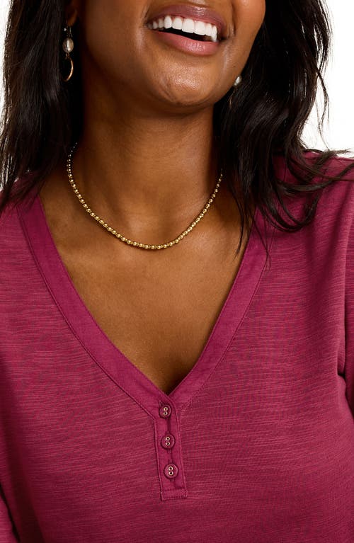 Tommy Bahama Ashby Stretch Cotton Slub Henley Top In Purple