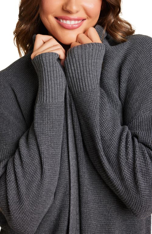 Barefoot Dreams Waffle Knit Lounge Cardigan In Anchor
