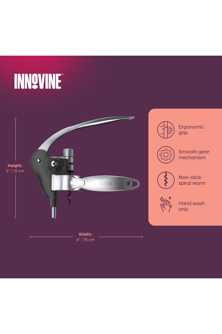 Horizontal Lever Corkscrew, Alternate, color, Black