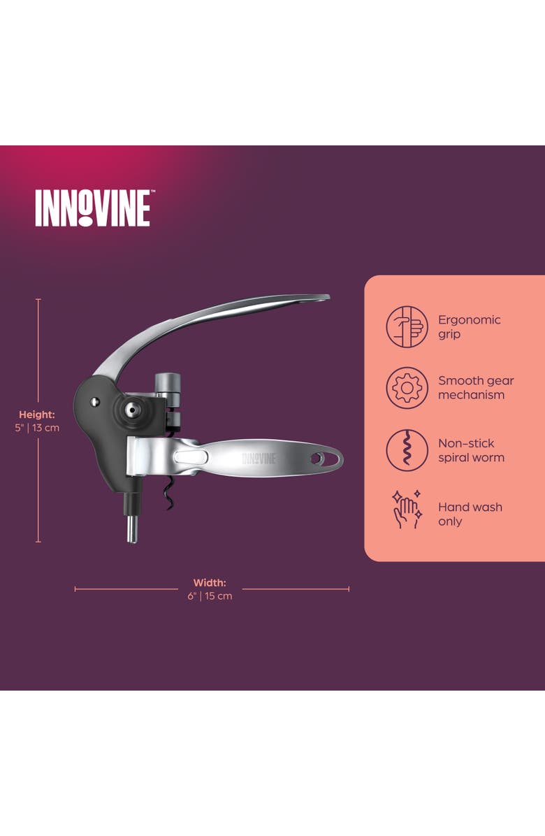 Innovine Horizontal Lever Corkscrew, Alternate, color, Black