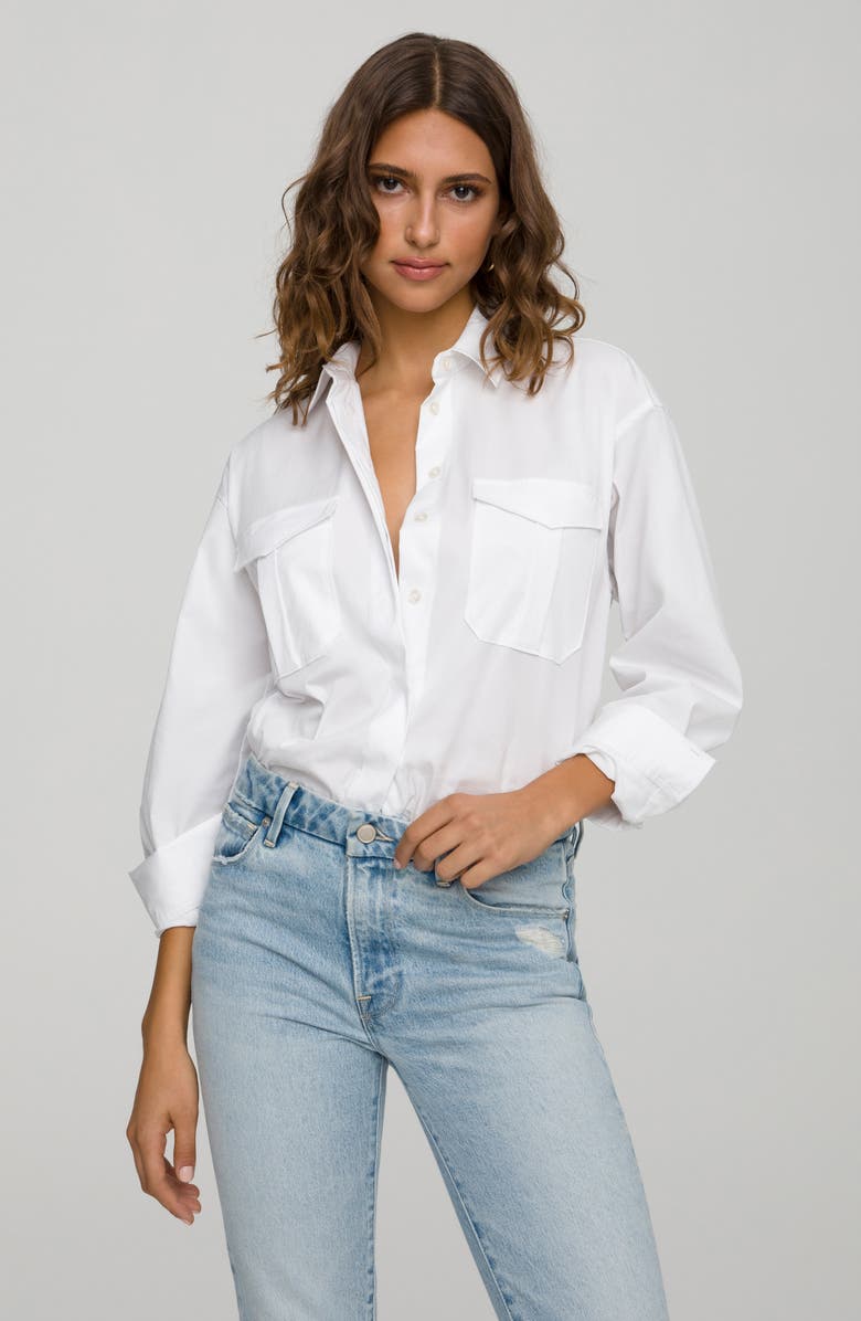 Good American The Good Shirt, Alternate, color, White