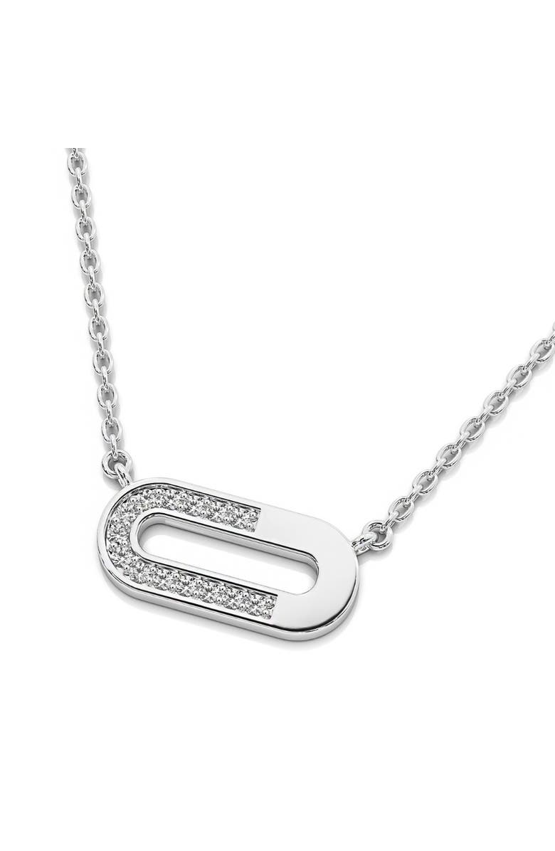Bliss Diamond Diamond Paper Pendant 14k Gold 18" Necklace Lab Grown 1/2" Wide, Alternate, color, 14K White Gold