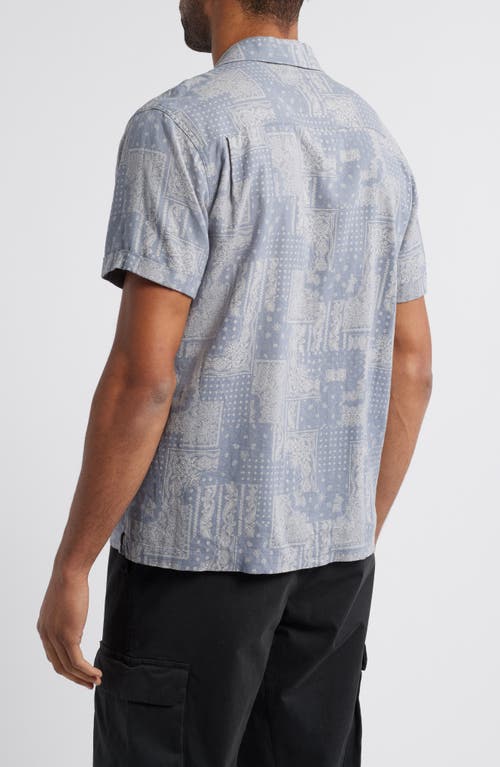 Rails Ace Bandana Print Short Sleeve Linen Blend Button-up Shirt In Patchwork Bandana