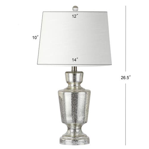 Jonathan Y Olivia 26.5" Glass Led Table Lamp In Mercury Silver