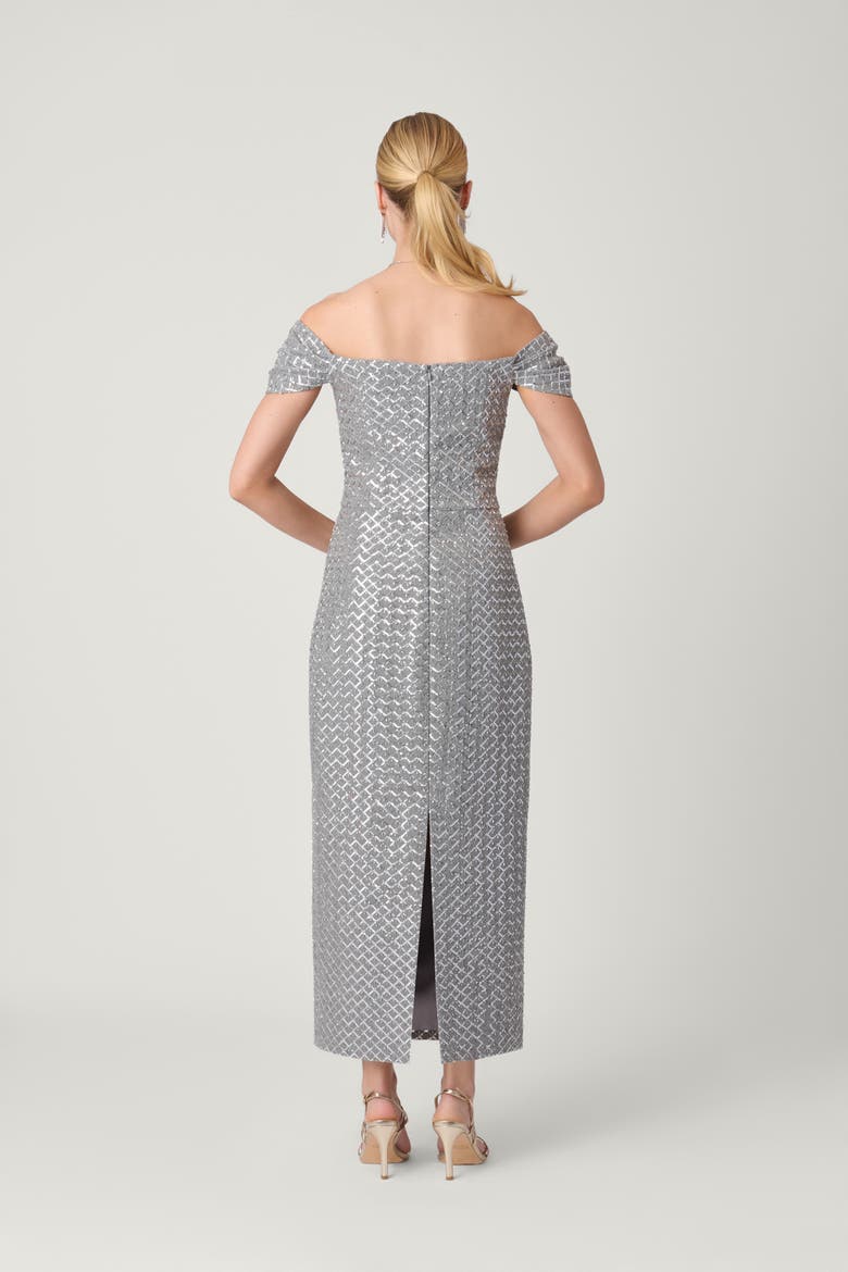Sequin Embellished Wool Samantha Dress, Alternate, color, Grey/Silver