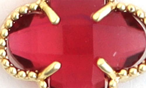 Panacea Crystal Clover Slider Bracelet In Gold