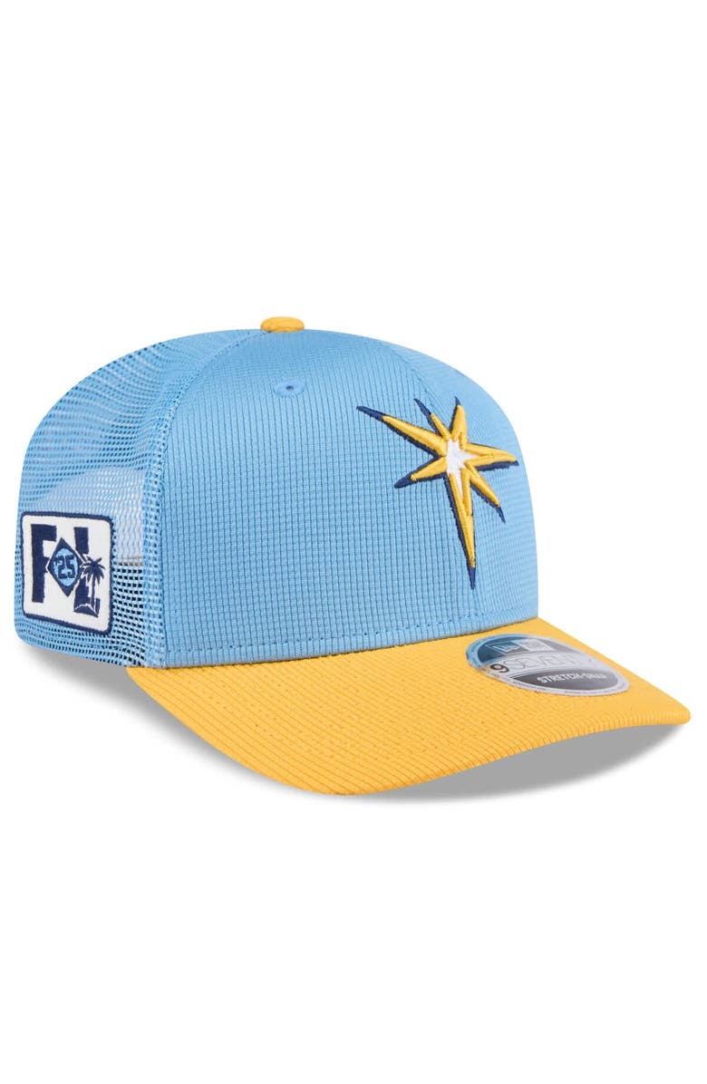 New Era Men's New Era  Light Blue/Gold Tampa Bay Rays 2025 Spring Training 9SEVENTY Stretch-Snap Trucker Hat, Alternate, color, 