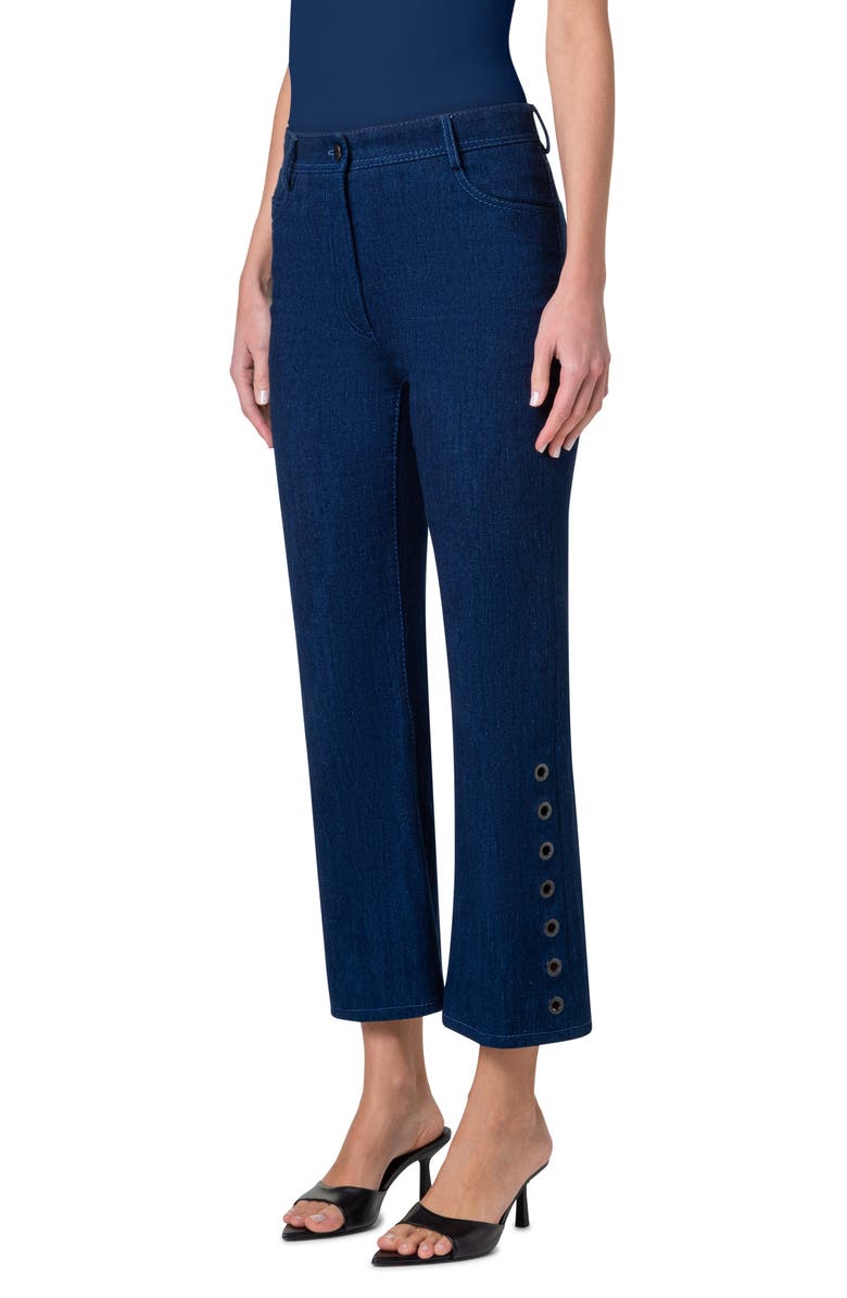Akris punto Cali Stretch Denim Crop Bootcut Jeans, Alternate, color,