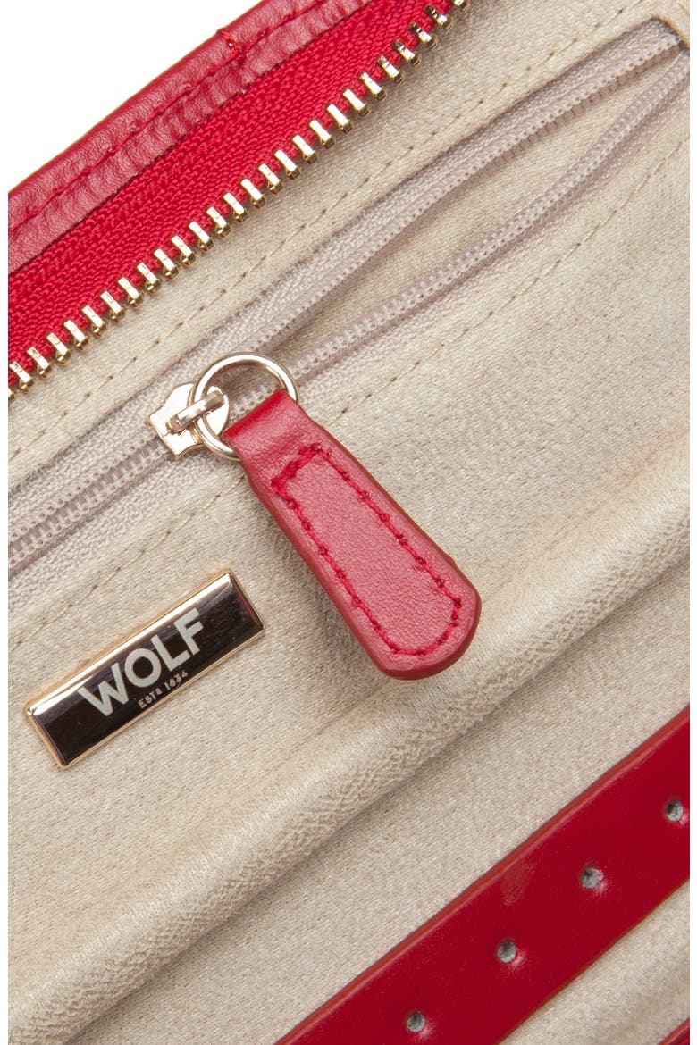 Caroline Quilted Jewelry Portfolio, Alternate, color, RED