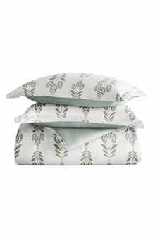 HOMESPUN Folk Leaves Reversible 3-Piece Comforter Set