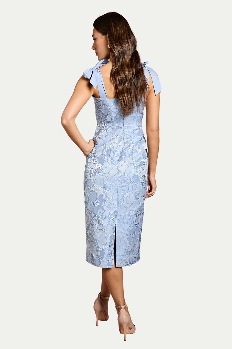 Button Detail Pencil Dress, Alternate, color, Blue