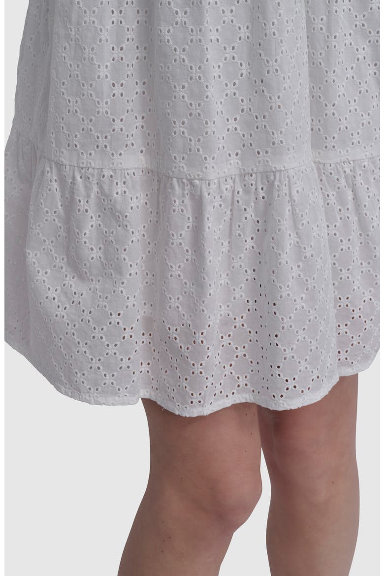 Sleeveless Eyelet Dress, Alternate, color, CLOVER WHITE