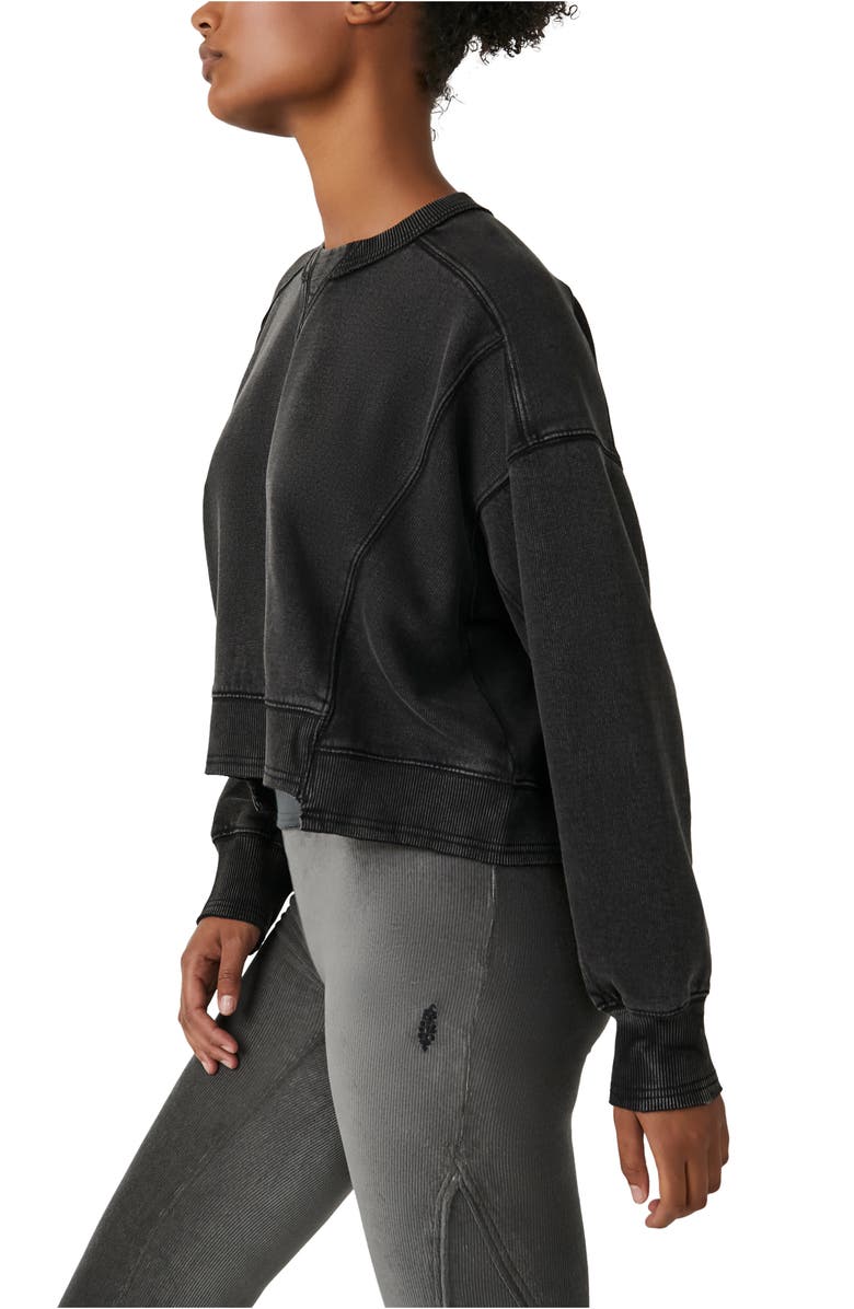 Free People Intercept Cotton Blend Sweatshirt, Alternate, color, Black