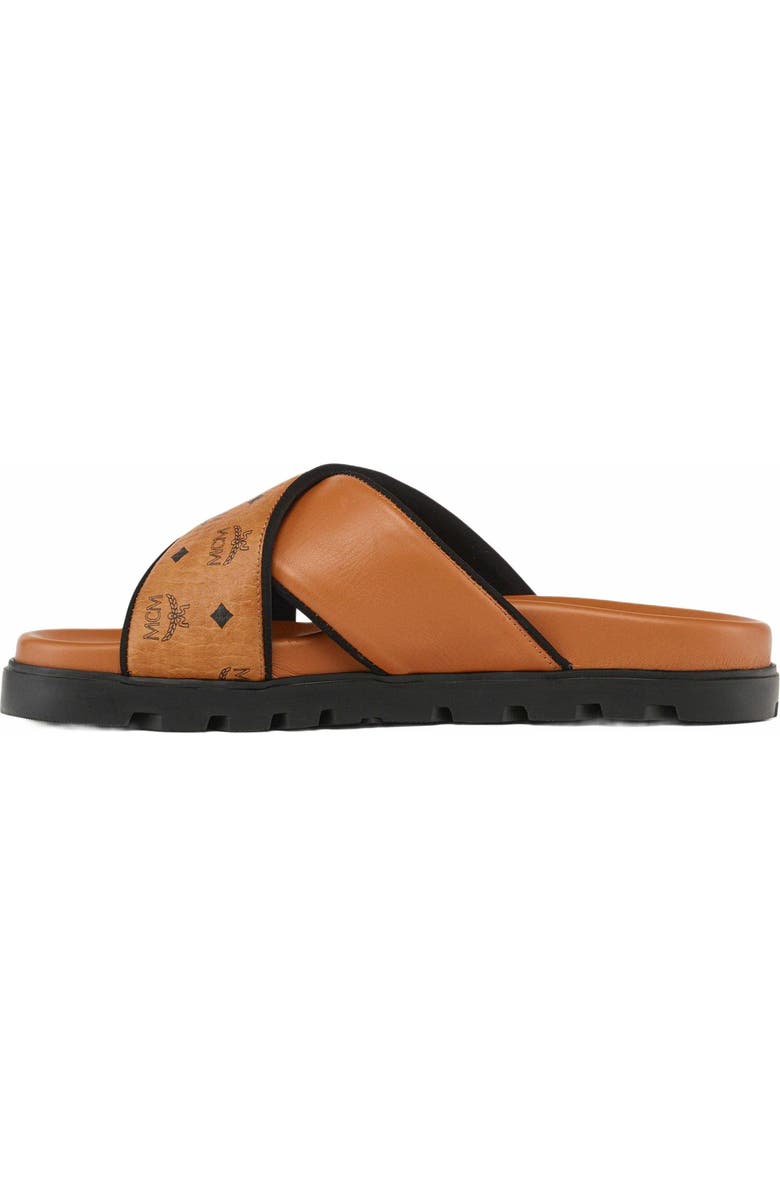 MCM Cross Sandal in Visetos Leather Mix, Alternate, color,