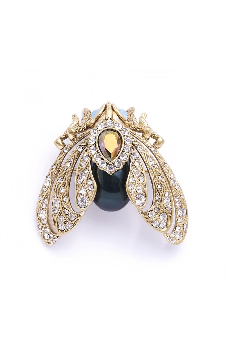 Bill Skinner Studio Bejewelled Moth Brooch, Main, color, Bejewelled Moth