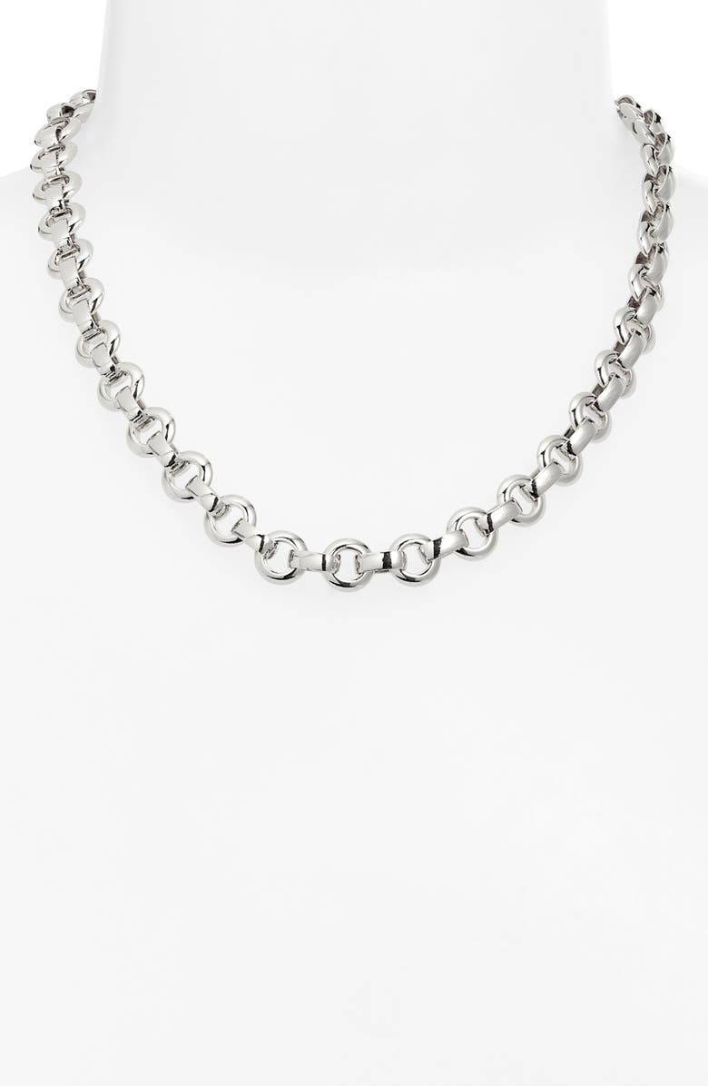 Open Edit Flat Cable Chain Necklace, Alternate, color, Silver
