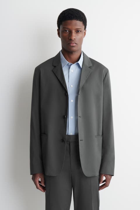 Unstructured Slim Cotton Blazer