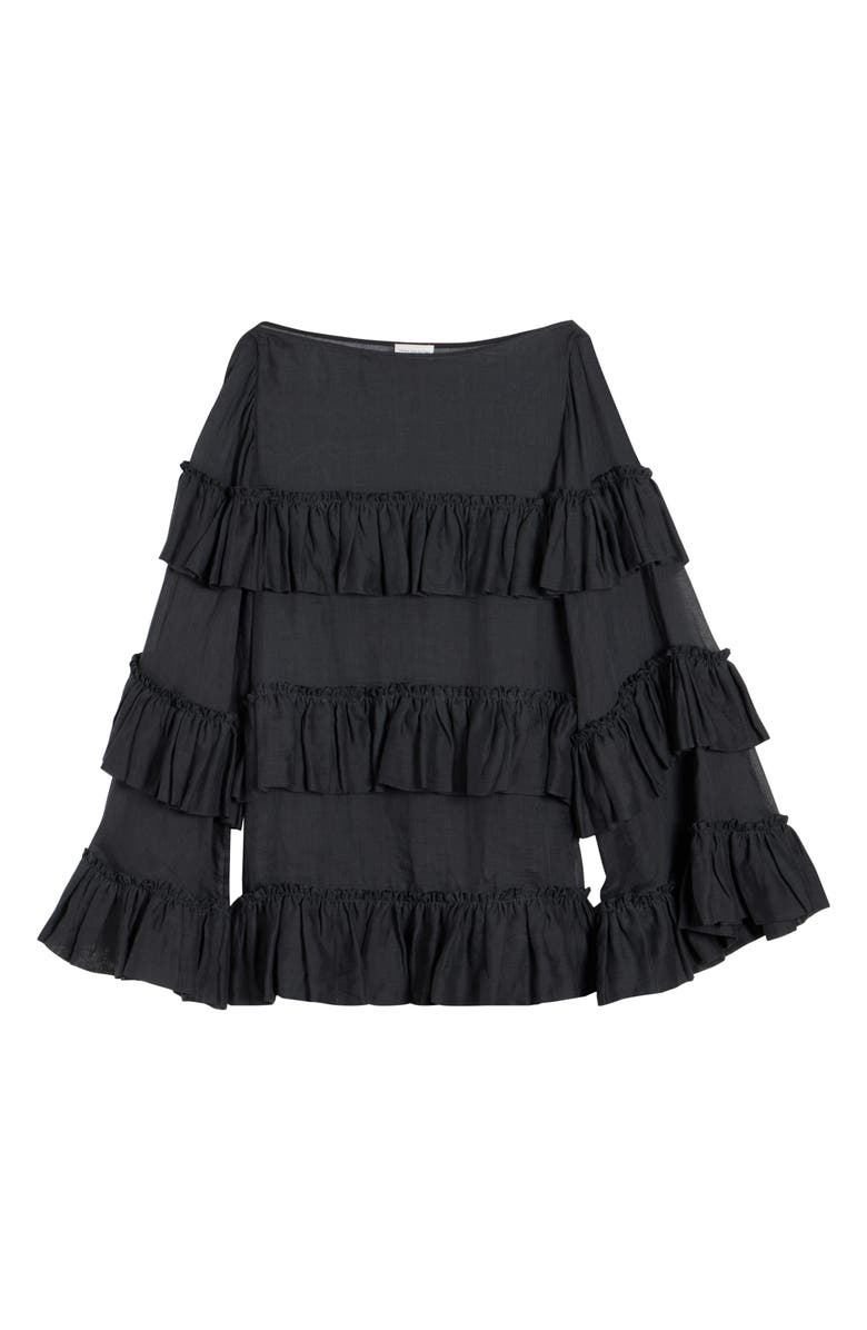 Dries Van Noten Carlice Ramie Mousseline Top, Alternate, color, Black