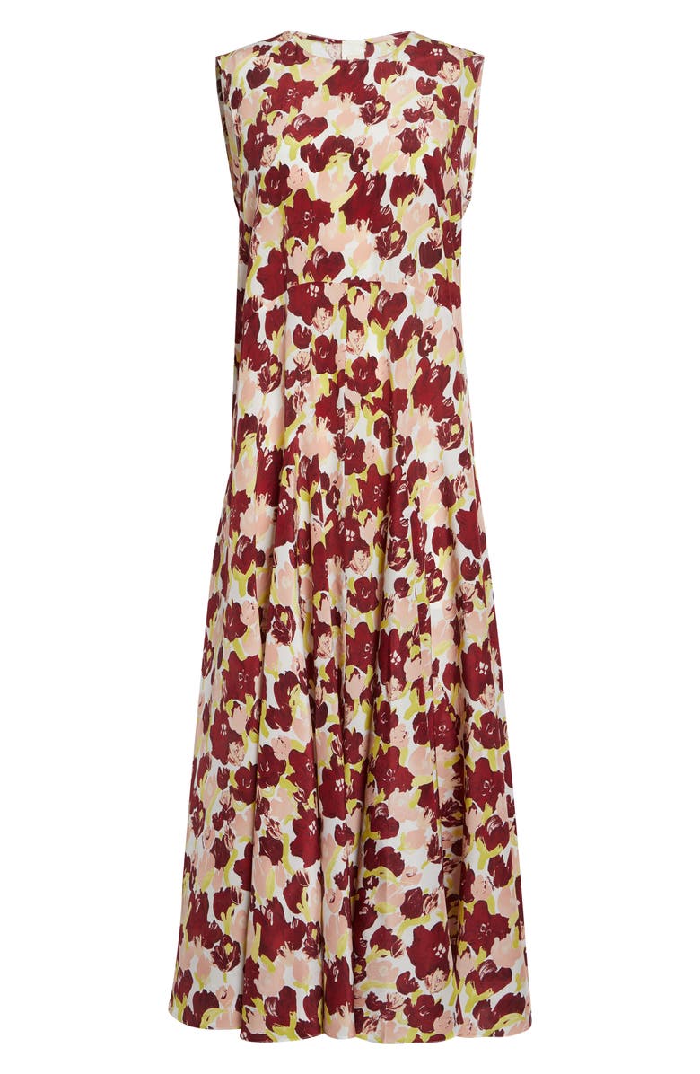 Marni Floral Silk Crêpe de Chine Maxi Dress, Main, color, Sbw01 Lili White