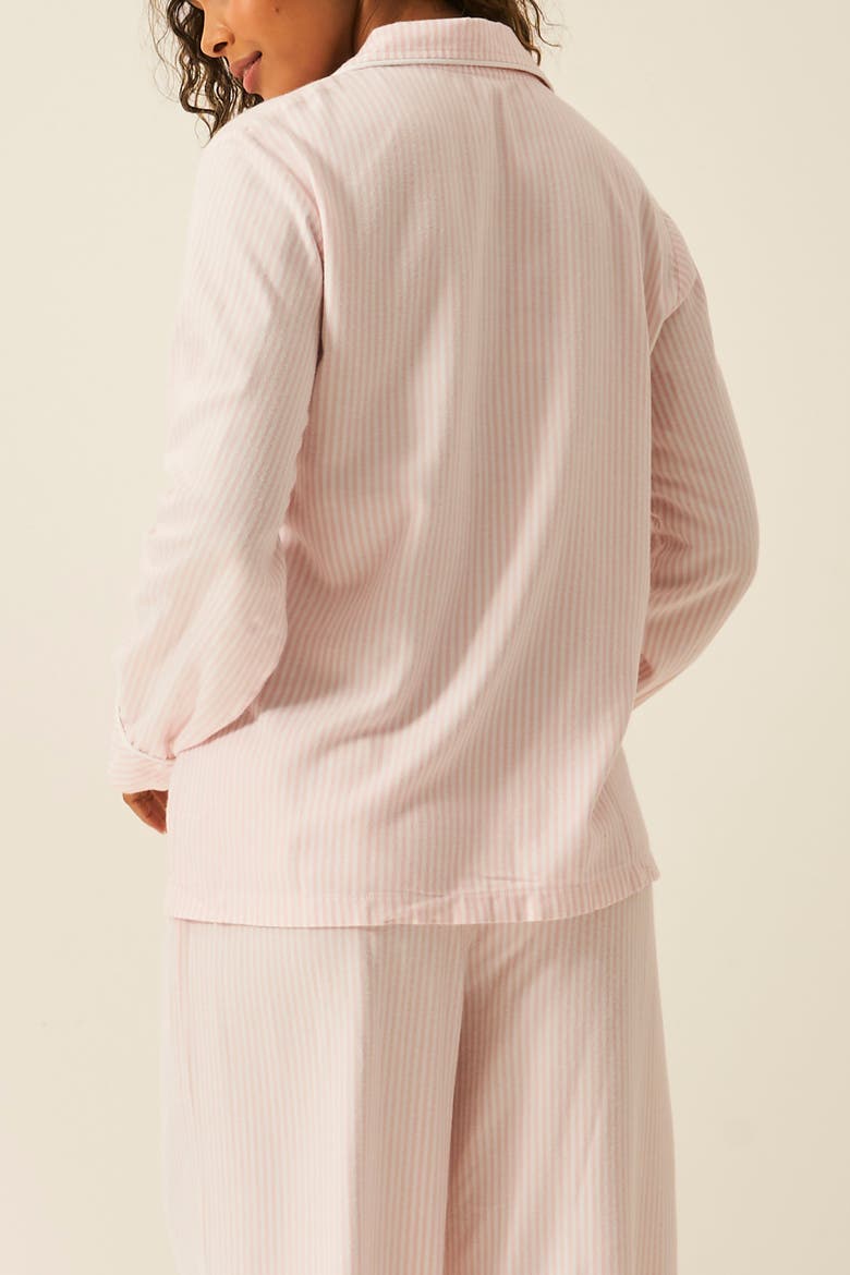 Ecovero Long Sleeve Pyjama Top, Alternate, color, Pink Stripe