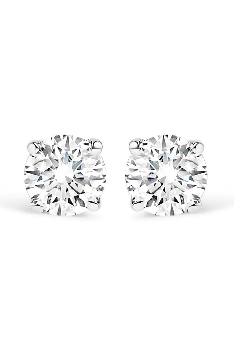 14K Gold 1/2 Cttw Round Lab Grown Diamond Solitaire Stud Earrings, Alternate, color, White
