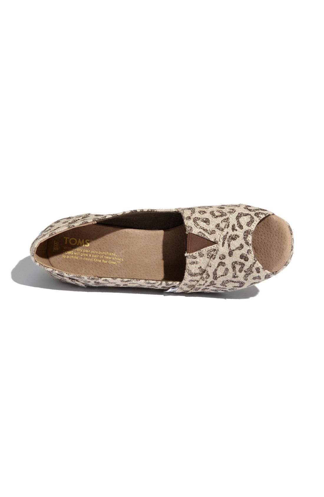 TOMS 'Snow Leopard' Burlap Wedge, Alternate, color, 