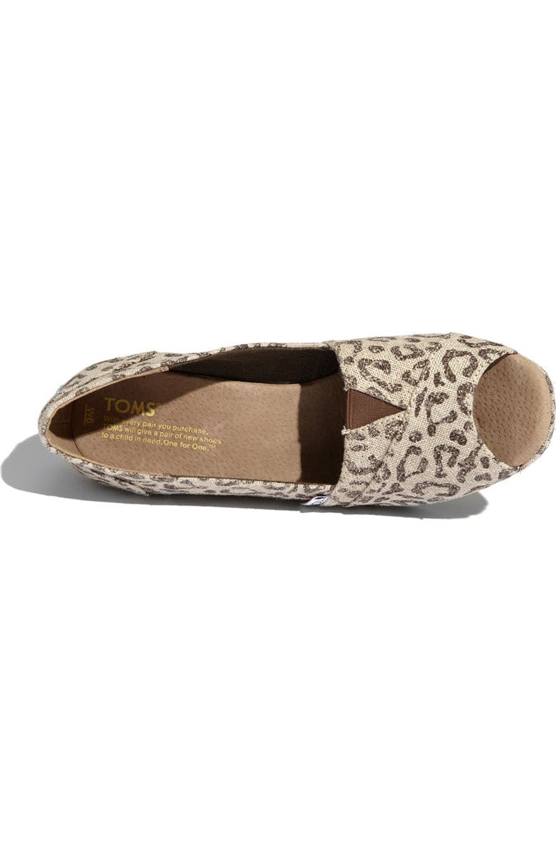 TOMS 'Snow Leopard' Burlap Wedge, Alternate, color,