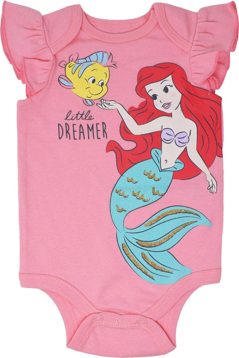 Princess 5-Pack Bodysuits, Alternate, color, Princess Pink Multi