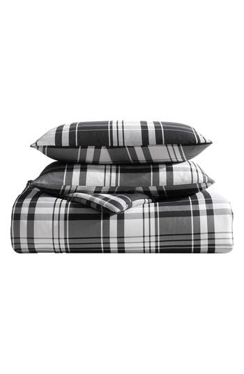 Eddie Bauer Saddle Mountain Plaid Comforter Set In Black